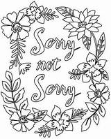 Sorry Embroidery sketch template