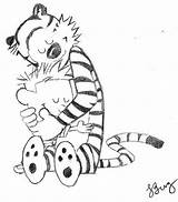 Hobbes Coloring Calvin Pages Printable Comments Draw Bing Coloringhome sketch template