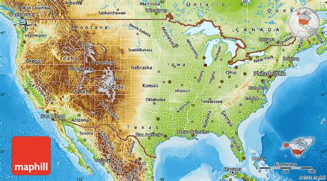physical map  united states