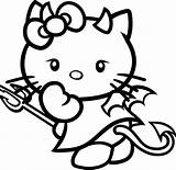 Halloween Coloring Pages Kitty Hello Devil Cute Kids Print Drawing Colouring Coloriage Imprimer Printable Color Da Angry Cartoon Adults Disney sketch template