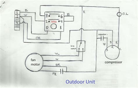 split ac fan motor wiring diagram
