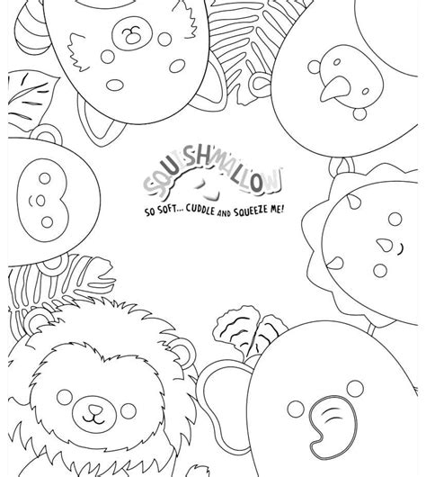 squishmallow  soft cuddle squeeze coloring pages squishmallow