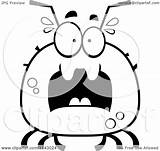 Tick Scared Chubby Coloring Clipart Cartoon Outlined Vector Thoman Cory Royalty sketch template