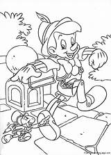 Coloring Pinocchio Pages Printable Jiminy Kids sketch template