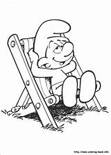 Lazy Smurf Coloring Pages sketch template