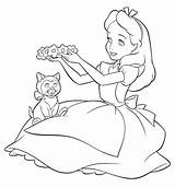 Alice Wonderland Coloring Pages Disney Sheets Drawing Outline Cartoon Printable Da Kids Meraviglie Nel Paese Delle Colorare Drawings Pdf Getdrawings sketch template