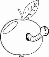 Worm Coloring Pages Apple Printable Kids Worms Getcolorings Sheets Color Fruits sketch template