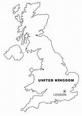 Britain Kingdom Coloring United Map sketch template