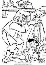 Pinocchio Geppetto Puppet Trickfilmfiguren Marionette Malvorlage Cartoni Kategorien sketch template