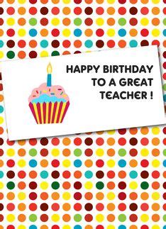 birthday card  teacher card design template