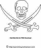 Pirate Coloring Flag Roger Jolly Printable Halloween Skull Pages Template Color Swords Flags Parenting Leehansen Templates Poster Sheet Kids sketch template