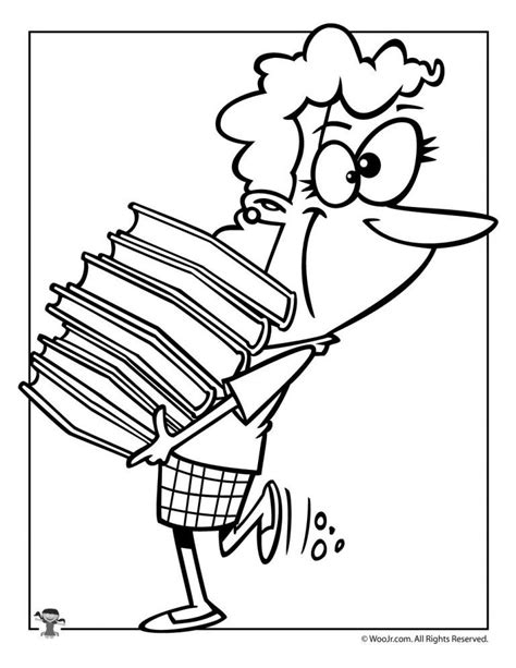 librarian coloring page woo jr kids activities childrens