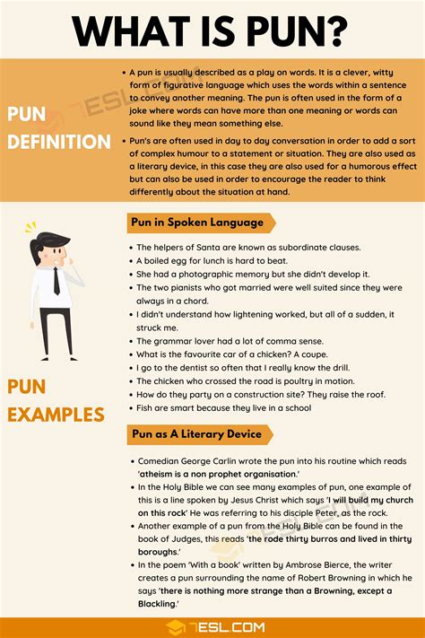 pun definition  examples  pun  speech  literature esl