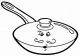 Pan Coloring Frying Pages sketch template