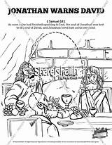 David Jonathan Coloring Samuel Pages School Sunday Bible Kids Sharefaith Story sketch template