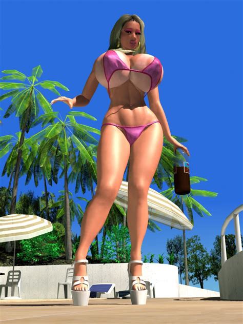 pornstar 3d sexy busty blonde in bikini sunbathing outdoors pichunter