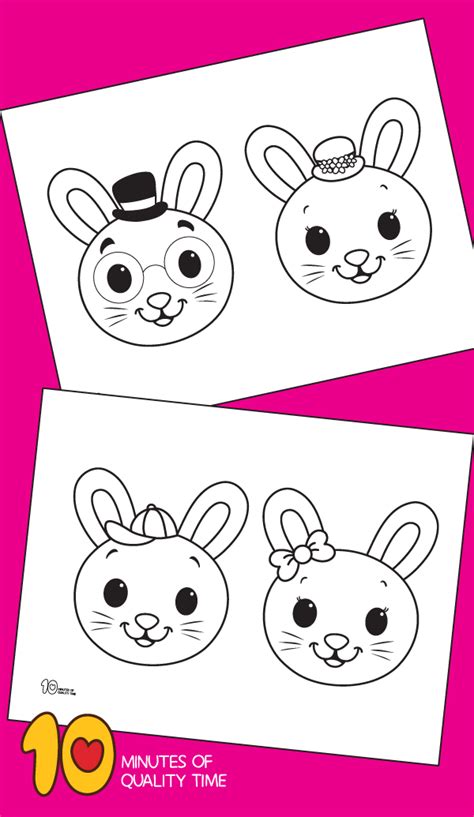 rabbit family coloring pages  minutes  quality time