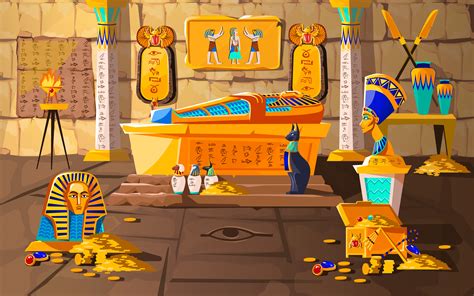 Ancient Egypt Tomb Of Pharaoh Cartoons Vector Download