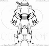 Lederhosen Dachshund Oktoberfest Mad Skinny Wearing German Dog Royalty Clipart Cory Thoman Cartoon Vector Template sketch template