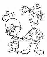 Coloring Chicken Little Holding Hands Pages Coloringhome sketch template