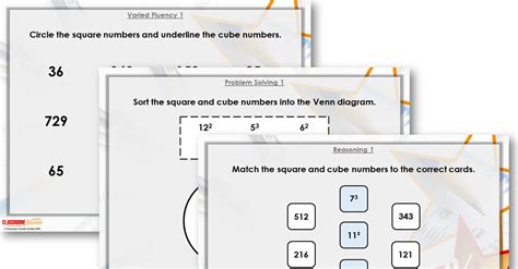year 6 square and cube numbers lesson classroom secrets classroom