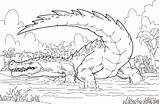 Crocodile Coloring Sarcosuchus Prehistoric Pages Printable Reptiles Animals Supercoloring Drawing Books sketch template