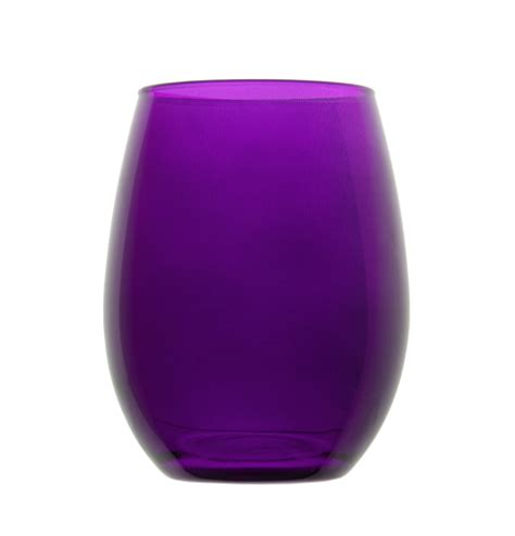 Small Purple Stemless Wine Glass