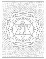 Chakra Coloring Heart Pages Mandala Adult Symbols Chakras Anahata Sketch Template sketch template
