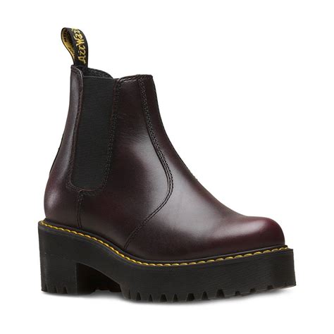 dr martens rometty womens leather chelsea boots burgundy