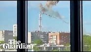 Television tower in Ukraine collapses after missile strike