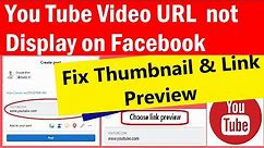 How to fix YouTube thumbnails not showing on Facebook when sharing a video link | #linkpreview
