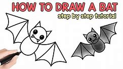 How to Draw a Bat - easy step by step drawing tutorial