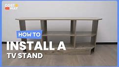 How to Install the 58 Inch TV Stand with 6 Open Storage Shelves for TVs | HV10498 #costway #howto