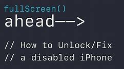 How to Unlock/Fix a Disabled iPhone - "I forgot my iPhone passcode."