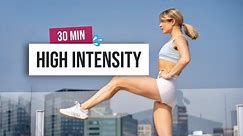 30 MIN FULL BODY HIIT Workout - No Equipment (Intermediate/Advanced), No Repeat, Home Workout