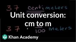 Converting centimeters to meters (cm to m)