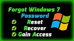 How to Reset or Recover Windows 7 Forgotten Password, Reset Windows 7 Password