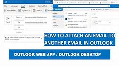 Attach an Email to another Email in Outlook