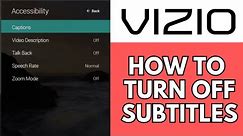 How To Turn Off Subtitles On Vizio Tv