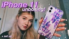 purple iphone 11 unboxing +! set up! 💜