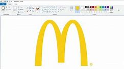 How to draw the McDonald's logo using MS Paint | How to draw on your computer
