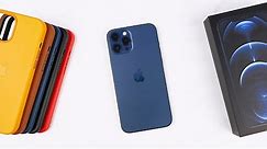 BLUE iPhone 12 Pro Max with ALL Apple Leather Cases!