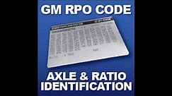 GM REAR END GEAR CODES LOCATION AND WHAT THAT MEANS!!!!!!