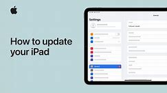 How to update your iPad | Apple Support