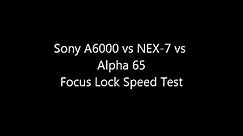 Sony A6000 AF Test vs Nex-7 vs Alpha 65