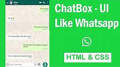 Design ChatBox Like Whatsapp - HTML & CSS