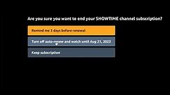 How to cancel Showtime in Amazon Subscriptions
