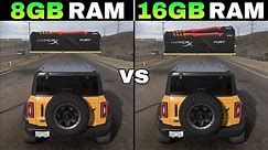 8GB RAM vs 16GB RAM | is 8GB of RAM Enough in 2022? | Test in 9 Games