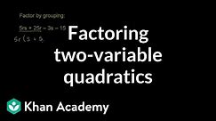 Example 7: Factor a polynomial with two variables by grouping | Algebra I | Khan Academy