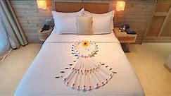 Towel Folding || bed decorating ideas with towels || how to decorate romantic bedroom || AR LOVE